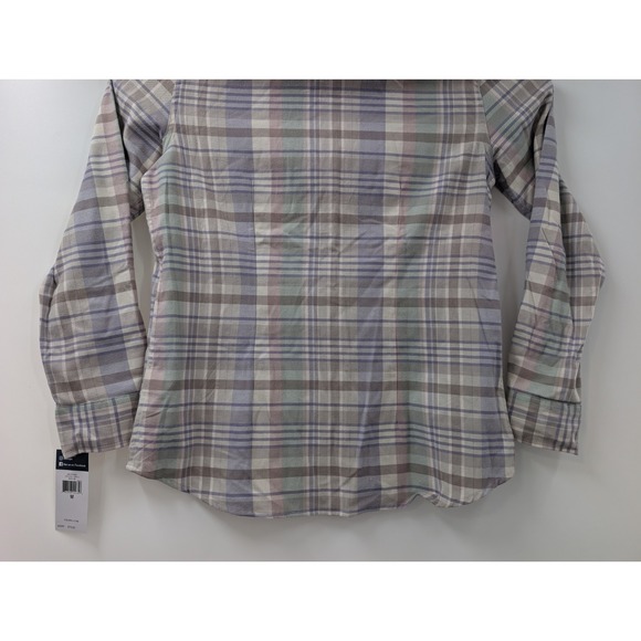 Chaps Women's Medium Flannel Shirt Long Sleeve Full Zip Multicolor Plaid NWT - Picture 7 of 10